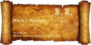 Márki Mátyás névjegykártya
