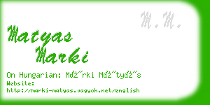 matyas marki business card